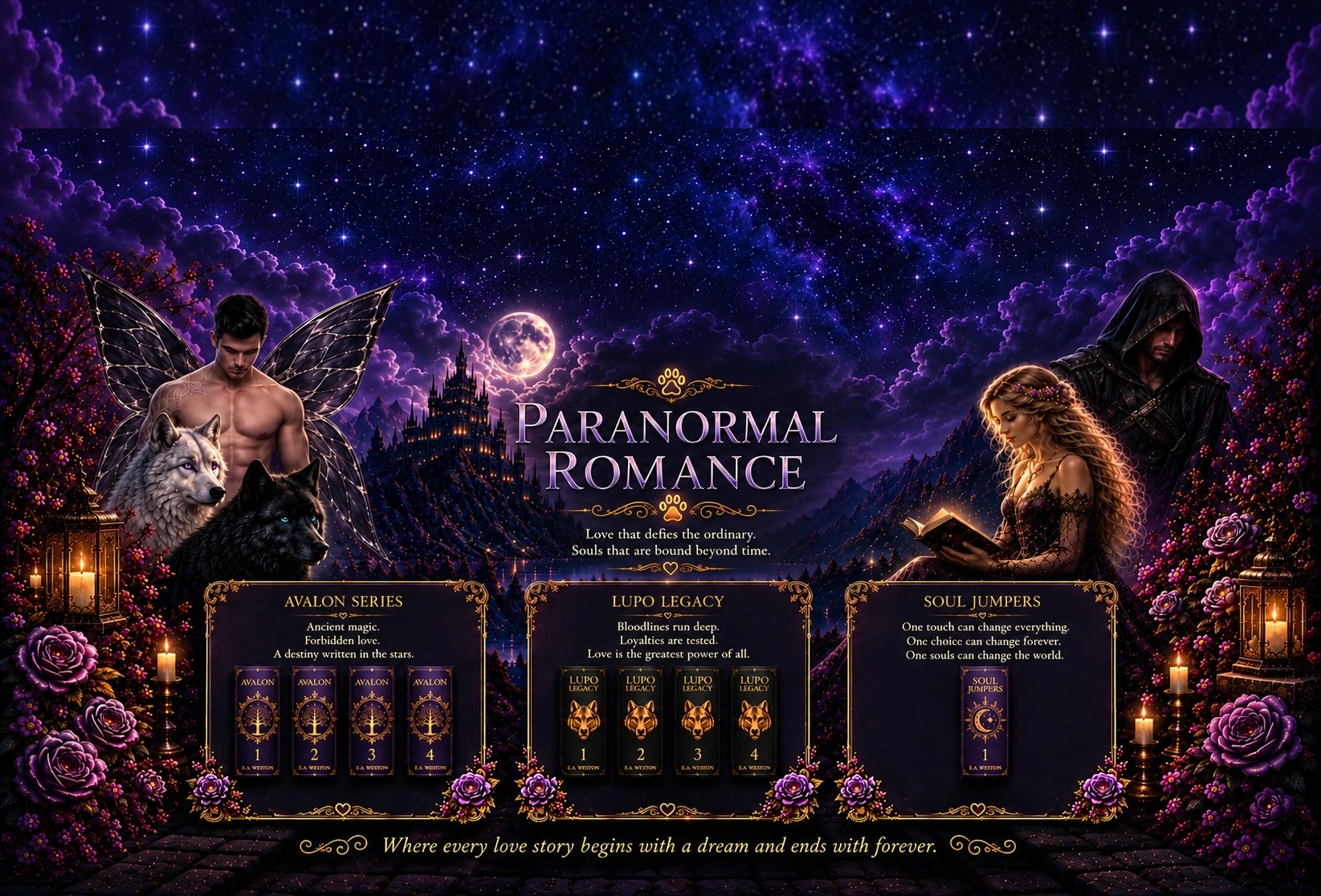 Paranormal Romance — Avalon Series, Lupo Legacy, and Soul Jumpers.