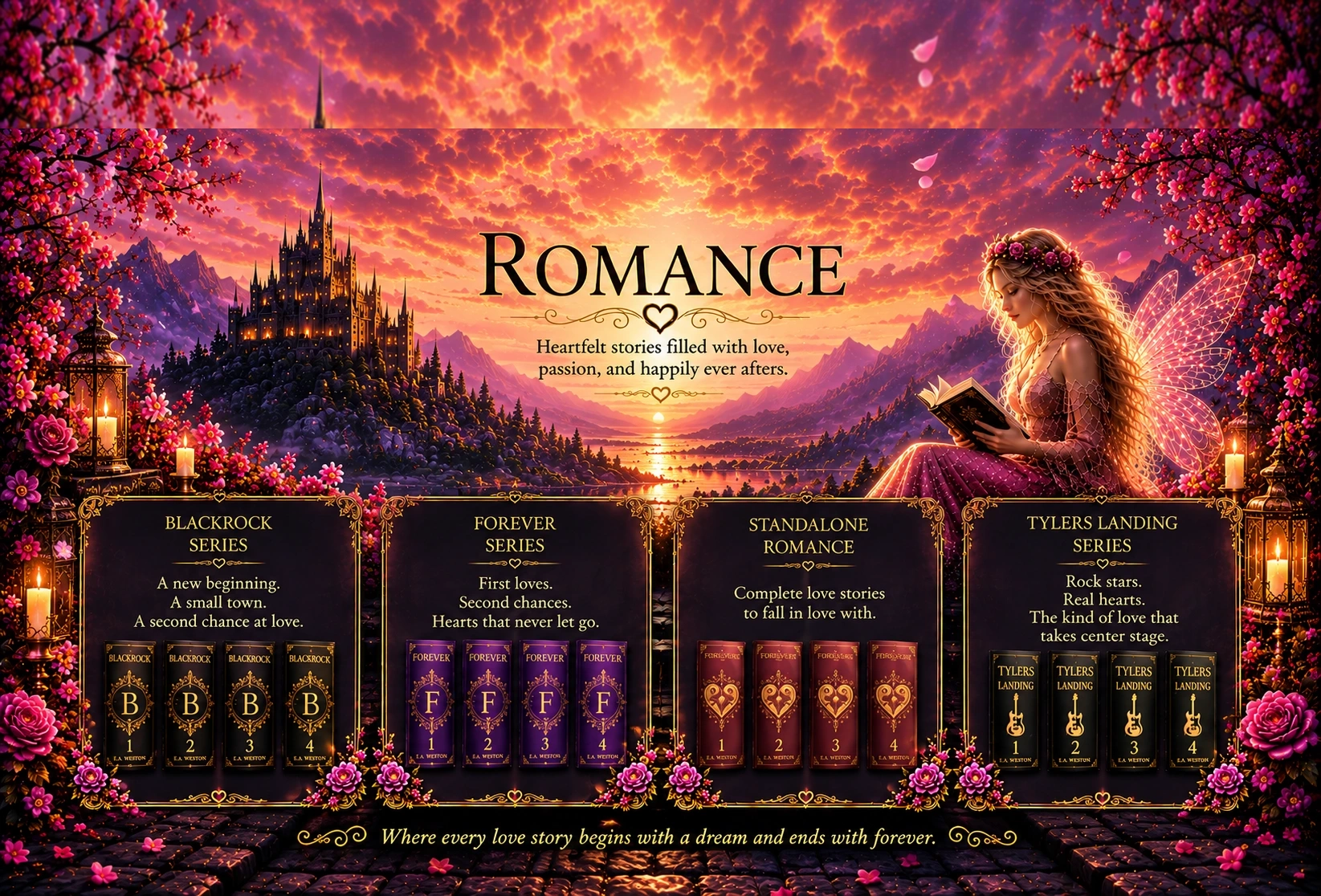 Romance — heartfelt stories filled with love, passion, and happily ever afters.