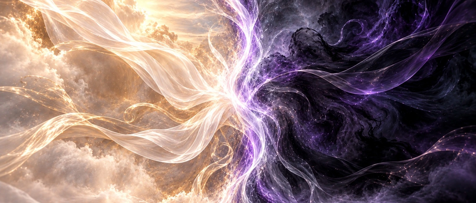 Abstract light and dark soul energy
